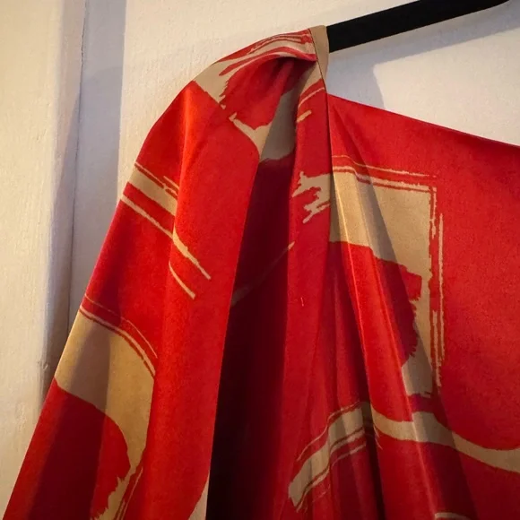 Banana Republic Red and Gold Midi Dress - Picture 4 of 11